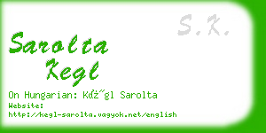 sarolta kegl business card